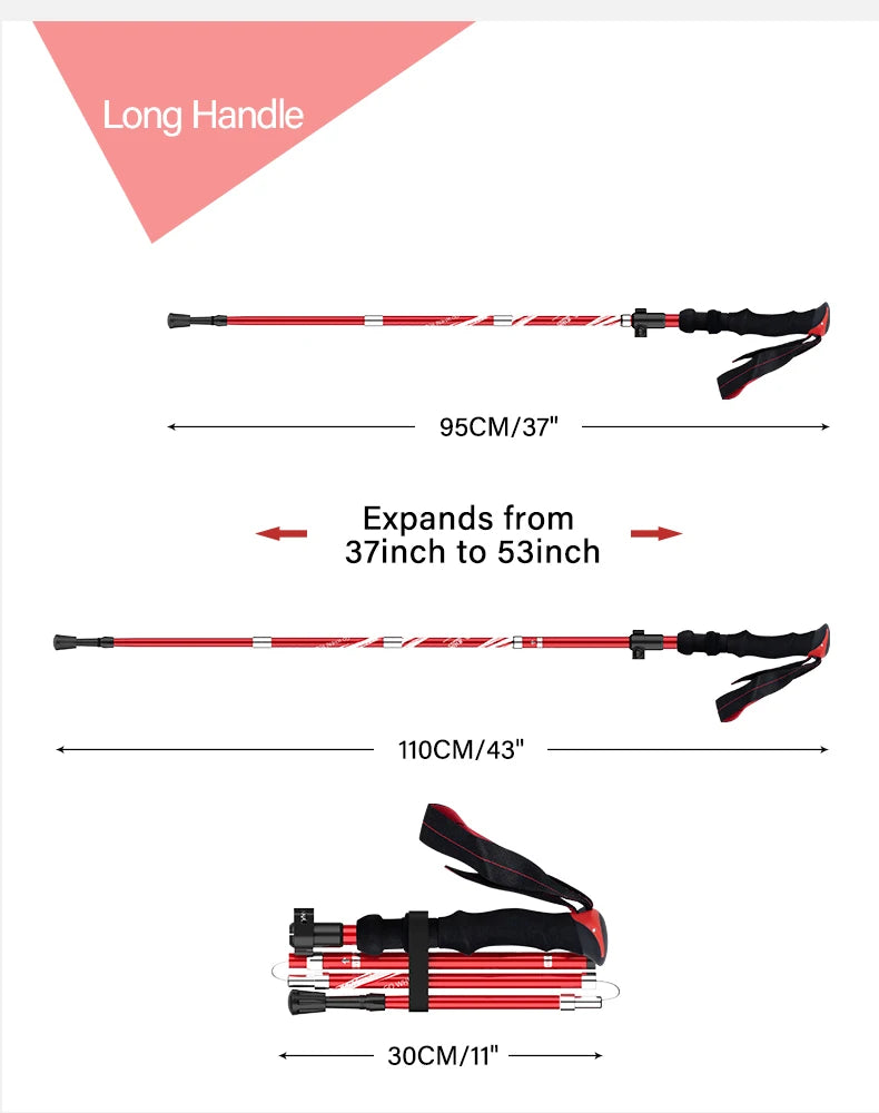Long/Short Foldable Hiking Trekking Poles