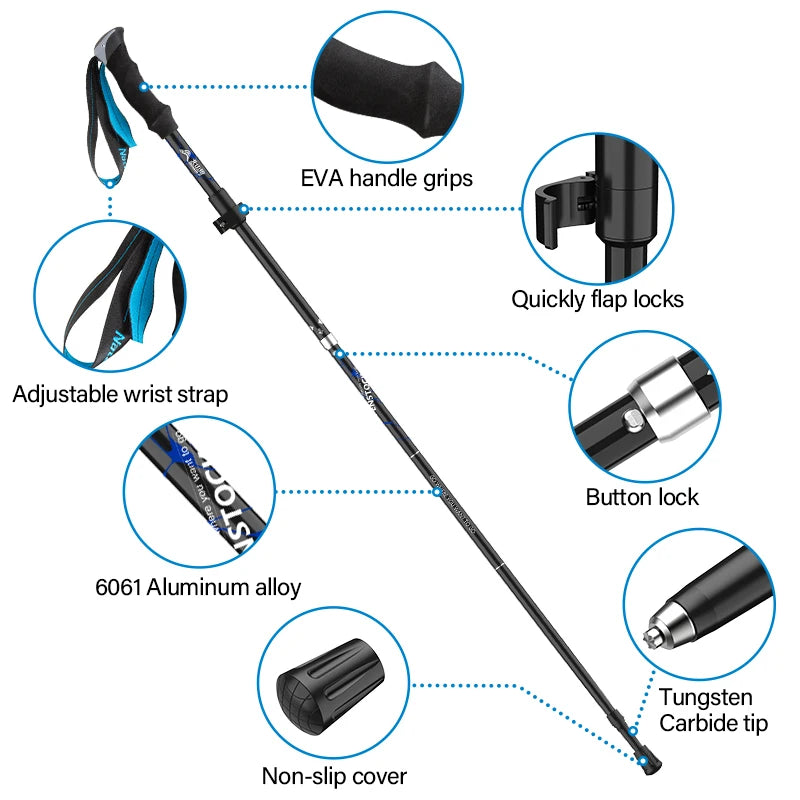 Long/Short Foldable Hiking Trekking Poles