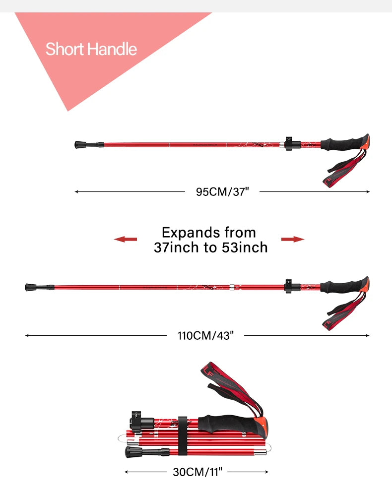 Long/Short Foldable Hiking Trekking Poles
