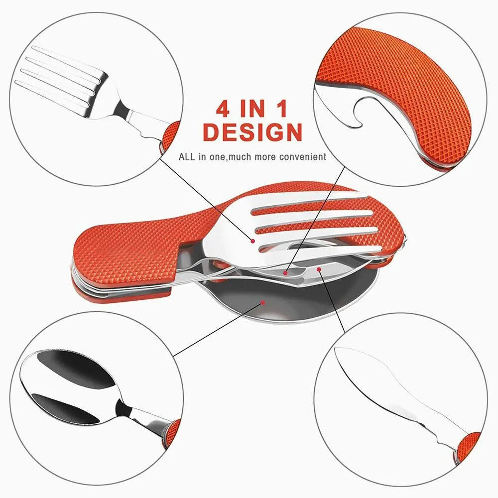 Foldable All-in-One Fork, Knife & Spoon