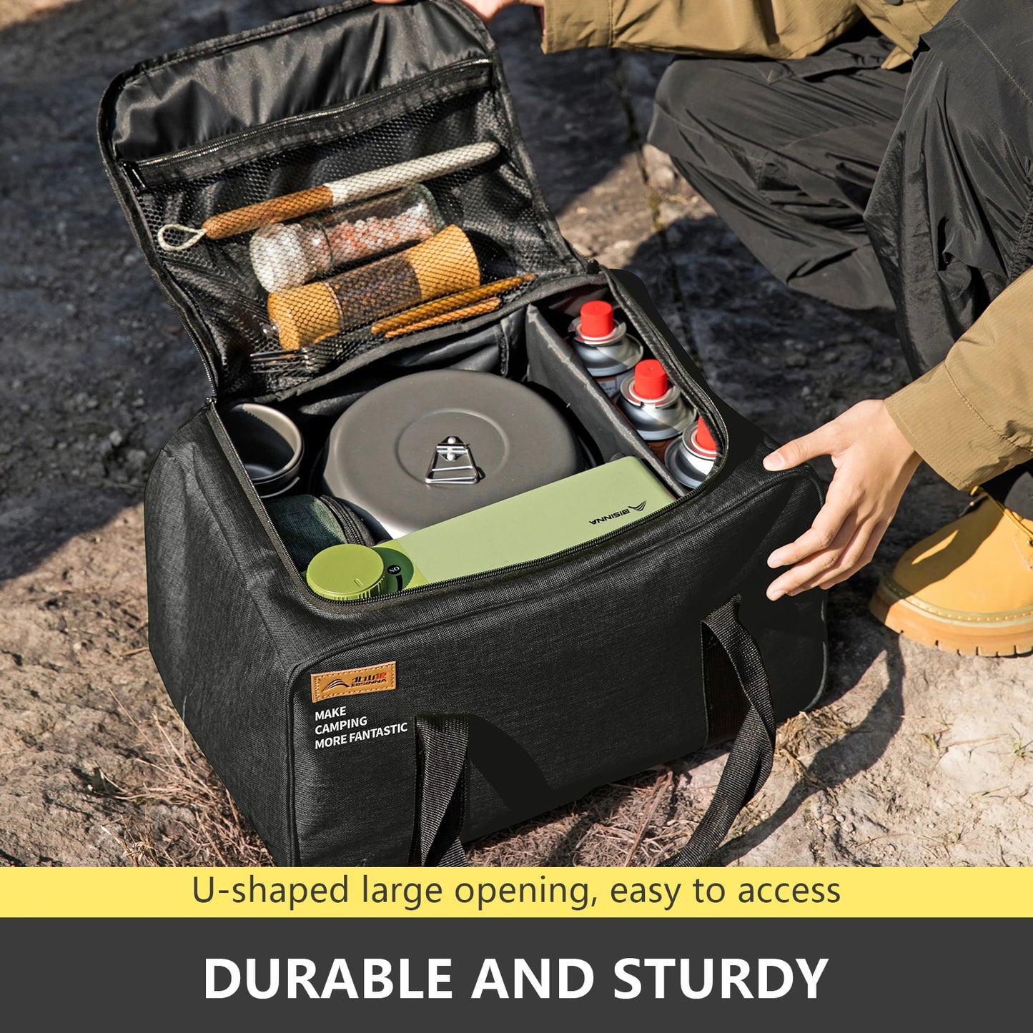 Outdoor Camping Bag with adjustable partion