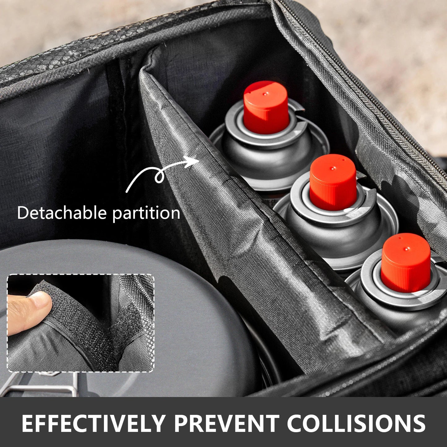 Outdoor Camping Bag with adjustable partion