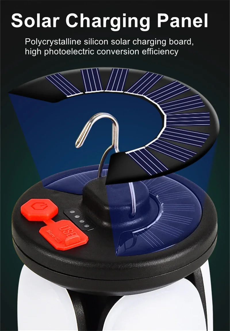 Solar Rechargeable LED Folding Floodlight + Battery Bank